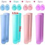 Siliconen 8 stuks ijsvormen ijslolly siliconen mal ijshoorntjes ijsvormen waterijs met deksel, waterijsvormen zakken herbruikbare ijslollyvorm voor waterijs