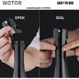 Set van 3 champagnestoppers, roestvrijstalen champagneflesstoppers, herbruikbare champagnestoppers, champagnestoppers, flessenstoppers, lekvrij houdt vers (zwart)