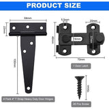 5 stuks T-scharnier, verzinkt, zware belasting, deurscharnieren, inklapbaar, zwart, T-vormig, roestvrij staal, veiligheidsdeurslot, antieke deurgrendel, schuifgrendel voor ramen, kast,