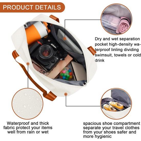 Opvouwbare reistas met schoenenvak en nat vak, waterafstotende weekendtas, gymtas, handbagage, tas, trainingstas voor dames en heren