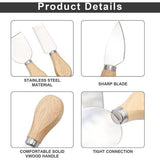 5 stuks kaasmessenset, botermes, 12 cm, taartmes, roestvrij staal, botermes, kleine kaasmessenset, kleine serveerspreaders, perfect voor cake, dessert en kaassalade