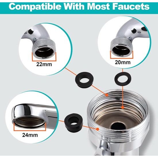 1440° badkamerkraan draaibaar opzetstuk, sputar wastafelarmatuur gadget kraan verlenging perlator waterfilter badkamer zilver 1 modi