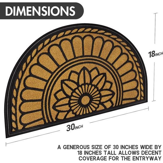 Deurmat 45 x 75 cm antislip entreemat robuuste deurmat vuilvangmat met rubberen coating voor buitengebruik geel