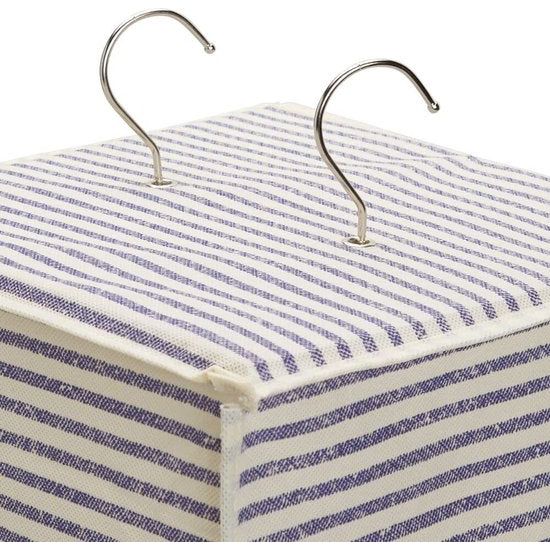 hangkast met 20 vakken – grote hangende kast voor kleding, schoenen en accessoires – praktische opvouwbare kledingkast voor ruimtebesparende opslag – blauw/beige