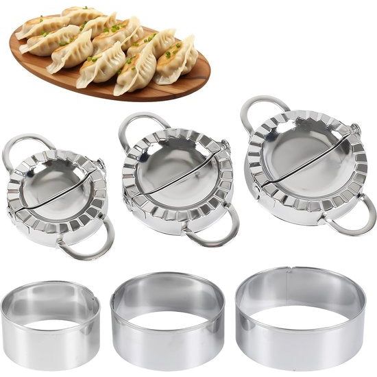 6-pack Ravioli-vormpjes en ravioli-snijders Dumpling Maker RVS Dumpling Maker Set Dumpling Maker Set voor het maken van Ravioli (3 maten)