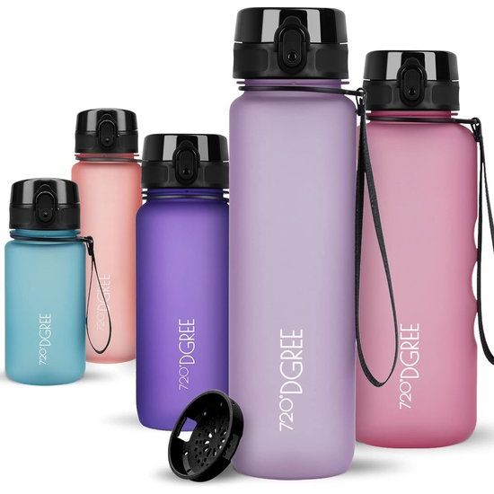 SoftTouch-drinkfles "uberBottle" + zeef - 1,5 L - BPA-vrij - waterfles voor sport, fitness, sportschool, buitenshuis, wandelen - grote sportfles van Tritan - licht, duurzaam