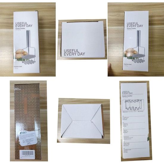 Aardappelstamper, roestvrij staal, 24 cm, aardappelstamper, voor aardappelpuree, vruchten en groenten, keukenhulp, het perfecte cadeau, vaatwasmachinebestendig