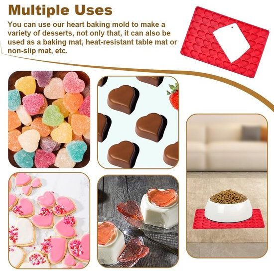 Set van 6 chocoladevorm siliconen pralinévorm set 3D snoepvormen verschillende vormen chocolade siliconen vorm anti-aanbak bloemvorm bakvorm voor het bakken van chocoladesnoepjes (rood)