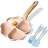 4-gaats hartvormige eierpan, anti-aanbaklaag, graniet, kleine pannen, inductie, braadpan, creatieve schattige omeletpan zonder PFOA, gezonde pannenkoekenpan voor het ontbijt