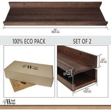 Set van 2 zwevende wandplanken, rustieke houten rekken met lip, kinderboekenplanken, foto- en fotorek voor slaapkamer, woonkamer, badkamer, keuken, kantoor (natuurlijk, 60 cm)