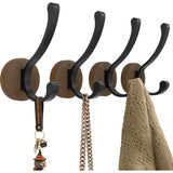 Set van 4 kapstokhaken, wandhaken, houten kapstokhaken, enkele hoeden, sleutels, handdoeken, badjassen, portemonnees, decoratieve woonkamer, badkamer, slaapkamer, kledingkast