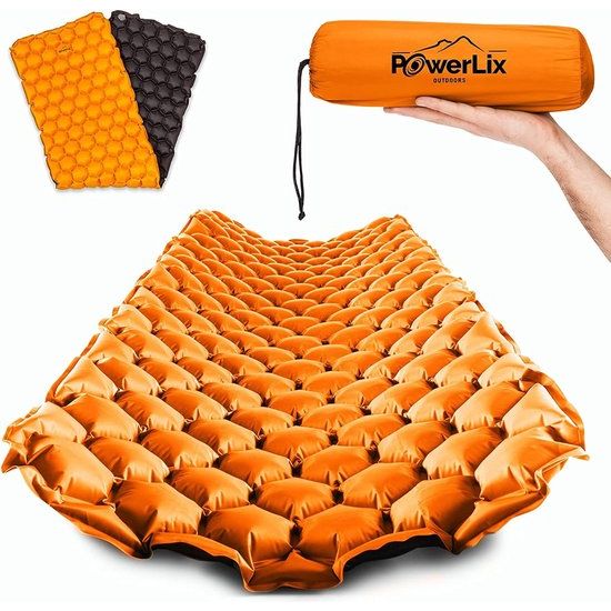 Isomat, camping, outdoor luchtmatras, ultralichte opblaasbare isomat, compact en licht voor outdoor, kamperen, rugzakreizen, wandelen, opblaaszak, draagtas, reparatieset