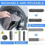 Telescopische wasbare plumeau, microvezelstofdoek met aluminium telescoopsteel 230 cm, microvezelstofdoek hoekbezem voor het reinigen van plafonds, spinnenwebben, kroonluchters, gaten