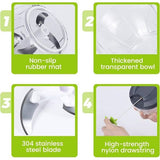 Handleiding - 2 stuks 520ml uienhakselaar handmatig (1 groen en 1 blauw) multihakselaar voor het snijden van uien knoflook, uienhakselaar uiensnijder