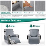 Fauteuilbeschermer voor televisiestoel - waterdichte relaxstoel - stoelbeschermer met zakken en armleuningen - 1-zits, stoelbekleding, antislip, stoelbekleding voor meubelbescherming - Lichtgrijs