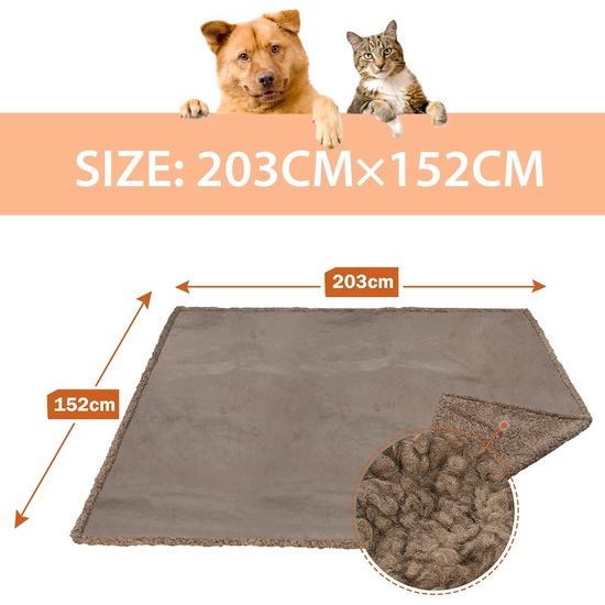 Waterdichte deken, sprei, bed, sofaplaid, knuffelhoes, bankovertrek, waterafstotend, woondeken, deken, sherpa-deken voor bed, bank, 203 x 152 cm