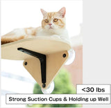 Kattenvensterhangmat met klimniveaus en krabpaal, houten kattenvensterbed, gemonteerd kattenbed voor huiskatten (1 stuks)