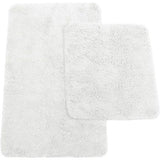 Badmat set van 2 bestaande uit badmatten: ca. 50/80cm en wc-mat ca. 45/50cm - wit