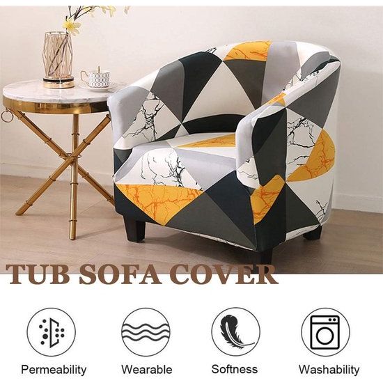 Armchair Protector, Elastic Armchair Throw, Plain Modern Club Chair, Stretch Armchair Cover, Universal Sofa Cover for Single Sofa, Club Chair, Cocktail Chair (Golden)