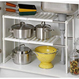 Onderkastrek keuken 2 niveaus keukenrek ruimtebesparend kruidenrek in lengte verstelbaar 15 kg blast bar vaatwasserrek kastinzet 10 planken wit