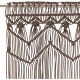 Macramé gordijn, handgemaakt, wandbehang, behang, raamgordijn, decoratief gordijn, deurgordijn, bruiloft, achtergrond, taupe, 140 x 240 cm, katoen