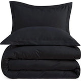 Beddengoed 240 x 260 cm, 3-delig zwart - dekbedovertrek 240 x 260 cm met kussenslopen 40 x 75 cm, beddengoedsets 260 x 240 cm, van microvezel met ritssluiting, zacht en strijkvrij