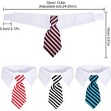 4 stuks huisdierstropdas verstelbare huisdieren hond kat stropdas formele huisdier stropdas strepen mode halsband kostuum stropdas kraag voor kleine honden en katten (4 kleuren, S)