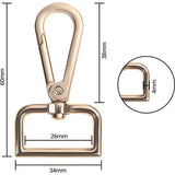 Verschillende metalen karabijnhaken, sleutelhangers, haken met D-ring (verpakking van 16 stuks), 26 mm breed, draaibare karabijnhaak, klein, karabijnhaak voor sieraden, handtassen,
