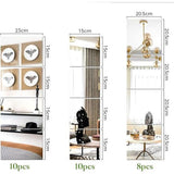 Muurspiegel, zelfklevend, 20,5 x 20,5 cm, 8 stuks, HD glas, spigel, wanddecoratie, spiegeltegels, zelfklevende spiegel voor aan de muur, spiegel, muursticker, kleine spiegelstickers