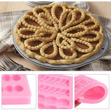 Fondantvormen 3d diy Silicone Mould DIY Silicone Mould Cake Fondant Mould Baroque Silicone Mould Silicone Knitting Rope Beads Fondant Mould Voor het versieren van Cakes, Cupcakes, chocolade (roze)