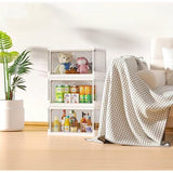 Set van 3 transparante opbergdozen met deksel, stapelbare opbergdozen met magnetische deur, grote plastic opbergdoos, 23 liter, ideaal voor keuken, woonkamer en slaapkamer