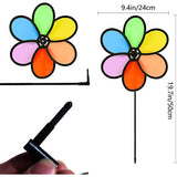 4 Pack Wind Spinner Bloem Pinwheel Speelgoed 24cm Regenboog Windmolen Spinner voor Gazon Pinwheel Yard Tuin Patio Balkon Tuin Stake Decoratie