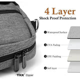 Laptoptas, aktetas, geschikt voor laptops tot 13-17,3 inch, uitbreidbare waterdichte schoudertas, draagtas, notebooktas, pc, computertas met RFID-vakken, grijs,