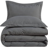 Beddengoed 220 x 240 cm, 3-delig, antraciet - dekbedovertrek 220 x 240 cm, met kussenslopen 40 x 75 cm, beddengoedsets 240 x 220 cm, van microvezel met ritssluiting, zacht en strijkvrij, grijs