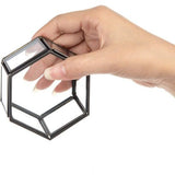 Glazen juwelendoos, geometrische ringdoos, opslag, decoratie, bloemen, sieraden voor woonkamer, Moederdag, bruiloft, 8 x 7 x 4,5 cm (zwart)