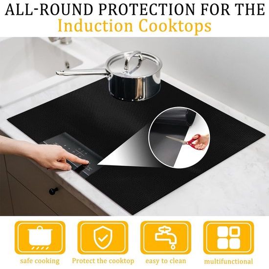 Grote siliconen inductiekookplaat, beschermingsmat, inductie, cooker, siliconenmat, inductie, beschermingsmat, inductie, kookbescherming, mat, warmte-isolerende pad voor inductiekookplaat