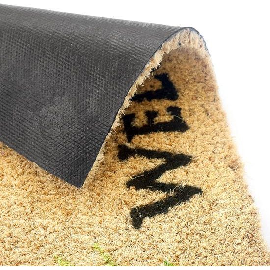 Deurmat voor binnen, crème, vuilvanger, antislip, kokosmat, antibacterieel, duurzaam, deurmat 25 x 75 cm, vuilvangmat 100% kokos