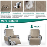 Fauteuilbeschermer voor televisiestoel - waterdichte relaxstoel - stoelbeschermer met zakken en armleuningen - 1-zits, stoelbekleding, antislip, stoelbekleding voor meubelbescherming - Zand