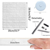 3D ophanging, wandpanelen, zelfklevend, 10 stuks, ophanging, baksteen, waterdicht, ophanging, wandophanging, schuim, 35 x 38,5 cm, voor keuken, woonkamer, slaapkamer, kinderkamer (wit)