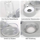 Kattenbakset, 15° kantelbare dubbele natvoerbak met automatische waterfles voor kleine en middelgrote honden en katten