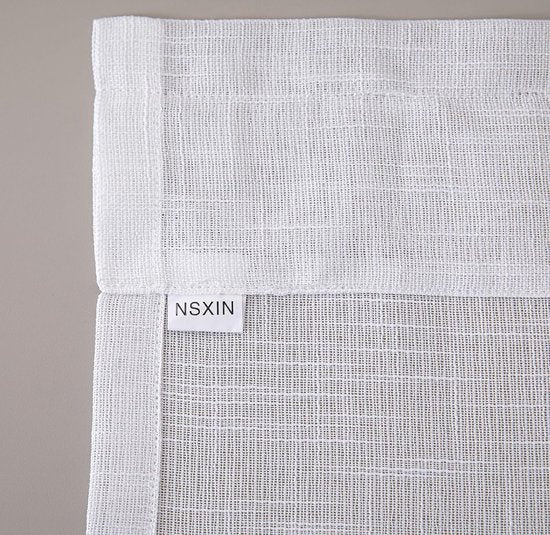 Set van 2 vitrage, halftransparant, bistrogordijnen, wit, raamgordijn, halve keuken, gordijnen, raamgordijn voor kleine ramen, keuken, woonkamer, landhuis (wit, 60 x 45 cm (b x h)