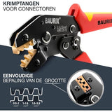 Krimptang voor Platte Kabelschoenen - voor Kabelschoenen Connectoren [0,50-2,50mm²] - Ferrule Crimping Tool Kit - Krimptang Kabelschoen