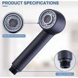 2 straalsoorten vaatsproeier vervangkop zwart spoelsproeikop kraan voor keukenkraan en badkraan