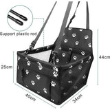 Hondenautostoel, 40 x 34 x 25 cm, hondenstoel auto met veiligheidsgordel, ademend, opvouwbaar, voor kleine tot honden, hondenautostoel, waterdicht, met vezelsteunstang voor autobescherming