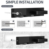 Föhnhouder Muur zonder boren, 2 in 1 Föhn- en Stijltanghouder voor Badkamer, RVS Föhnhouder voor Hotelbadkamer Slaapkamer, Wandhouder voor Föhn (Zwart)