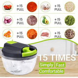 Handleiding - 2 stuks 520ml uienhakselaar handmatig (1 groen en 1 blauw) multihakselaar voor het snijden van uien knoflook, uienhakselaar uiensnijder