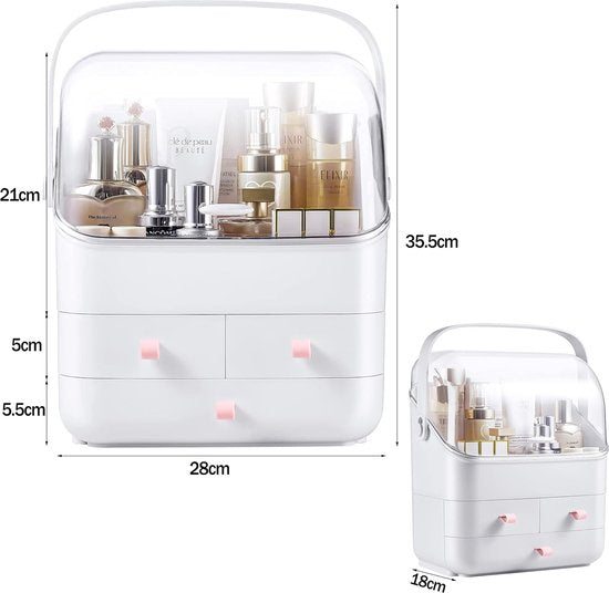 Make-up opslag Cosmetische organisator Cosmetische kaptafel met dekselladen Grote capaciteit (1#)