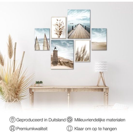 zee - 90 x 80 cm - Meteen ophangen - muurdecoratie - wanddecoratie - muurdecoratie woonkamer - wanddecoratie woonkamer - muurdecoratie canvas - canvas schilderijen woonkamer - canvas schilderijen slaapkamer - muurdecoratie