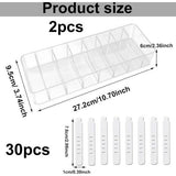 Kabelopbergdoos, 2 stuks kabelorganizerbox met deksel, 8 vakken met 30 kabelbinders, transparante kabelmanagementbox voor bureau, opslag, kantoor, thuisgebruik