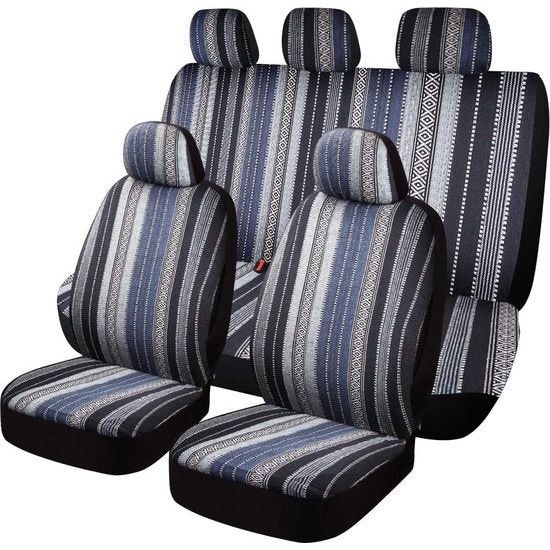 Autostoelhoezenset universeel, Boheems & Baja-stijl, autostoelhoezen, zware stoffen dekendoek